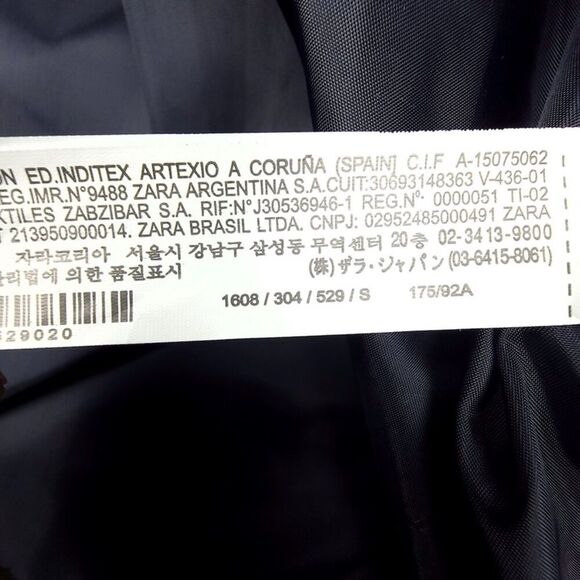 NEW Zara Tartan Plaid 2 Button Blazer Jacket with Elbow Patch Mens Small Green - Picture 12 of 12